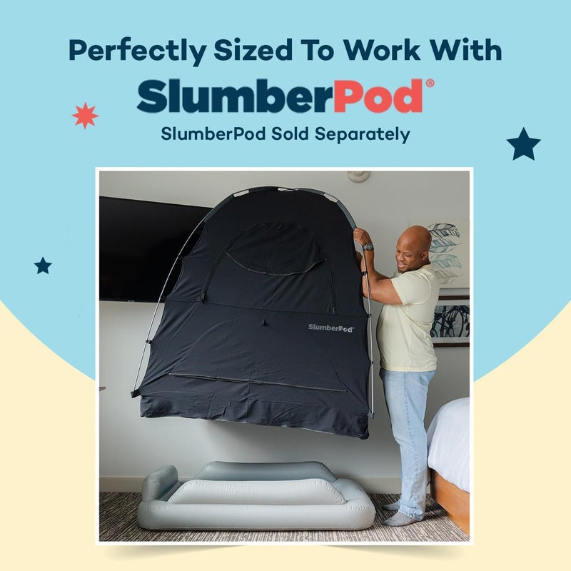 SlumberPod سرير السفر القابل للنفخ للأطفال من سلامبر بود سلامبر توت  مرتبة هوائية محمولة للأطفال مع حواجز أمان  بحجم مثالي للاستخدام في السفر أو المنزل  تشمل مضخة كهربائية - Image 4