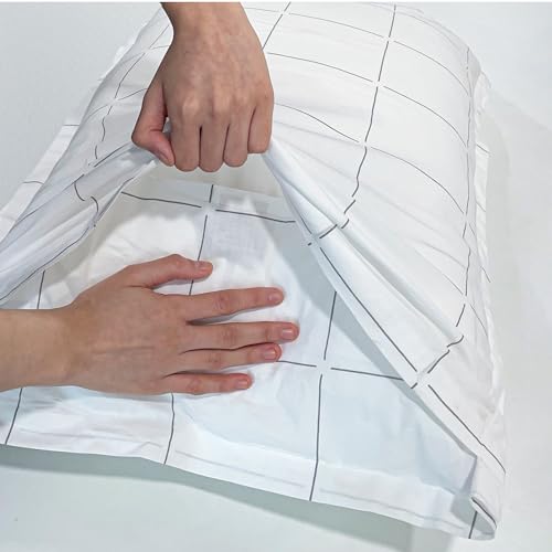 SleepyCat Cotton Pillow Case with Envelope Closure - Pack of 2 Count | Coloured with AZO-Free Dyes and Oeko-Tex Certified | Machine Washable, Overboard Checks (Standard Size, 28X18 Inches),200 - Image 2