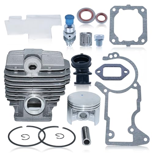 Hyceker MS440 044 Cylinder Piston Kit for Stihl 044 MS 440 Magnum Chainsaw Parts 52mm Big Bore Top End Rebuild Pop Up Kit with Gasket Set For Stihl 044 MS440 Chain Saw 12mm Piston Pin 1128 020 1227 - Image 1