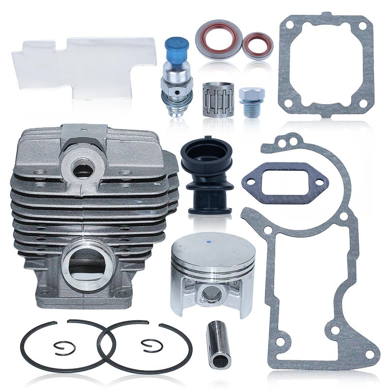 Hyceker MS440 044 Cylinder Piston Kit for Stihl 044 MS 440 Magnum Chainsaw Parts 52mm Big Bore Top End Rebuild Pop Up Kit with Gasket Set For Stihl 044 MS440 Chain Saw 12mm Piston Pin 1128 020 1227 - Image 2