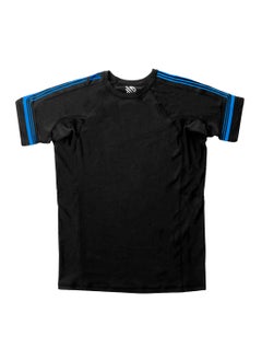 Sanabul  Sanabul Core Short Sleeve Rash Guard – Quick Dry Compression Shirt for Men Black With Blue Stripes, 2X-Large  - Image 3