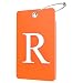 Gostwo 2 Pack Luggage Tags for Suitcases 26 Initial Letter Travel Luggage Baggage Identification Labels ID Tag Fully Bendable Tags with Stainless Steel Loop Orange Letter R - Image 2