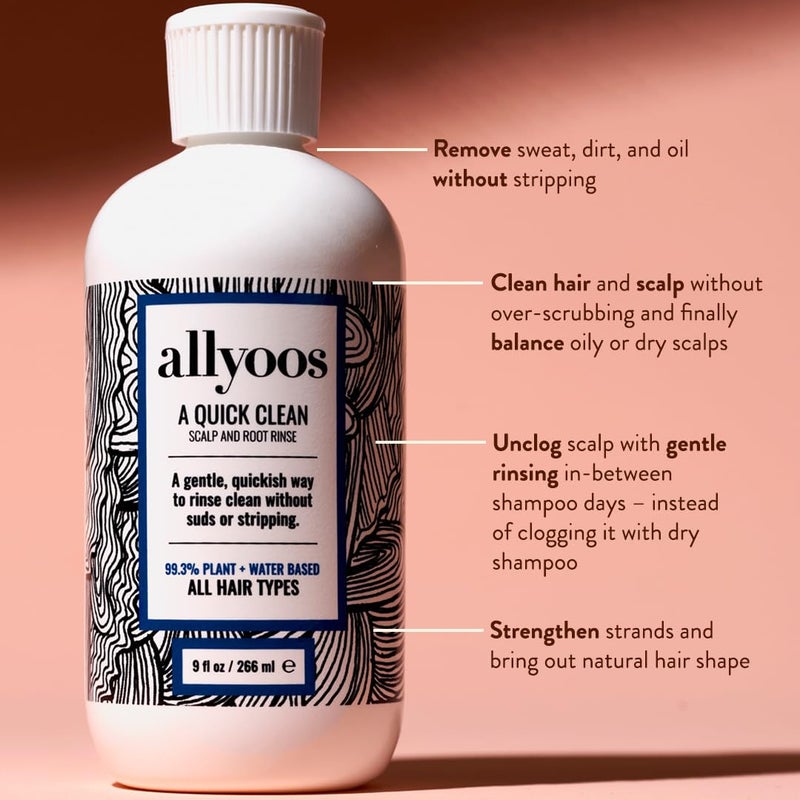 Allyoos A Quick Clean, Hair Rinse, Removes Sweat, Oil & Buildup From Scalp & Hair, No Suds, Dry Shampoo Alternative, Balances Scalp, Sulfate-Free - Image 2