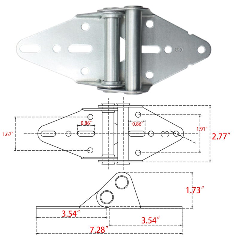 Wulankd 2 Packs Garage Door Hinges #3 with Galvanized Finish - Heavy Duty 14 Gauge Steel, Suitable for Residential/Light Commercial Garage Door Replacement - Image 5