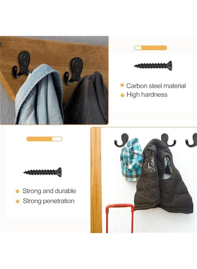 Loquat Pack of 10 Black Heavy Duty Double Prong Metal Wall Hooks for Coat, Bag, Scarf, Towel, Hat, Key, Cup. Ideal for Living Room, Bathroom, Kitchen, Bedroom. Wall Mounted for Easy Hanging. - Image 5