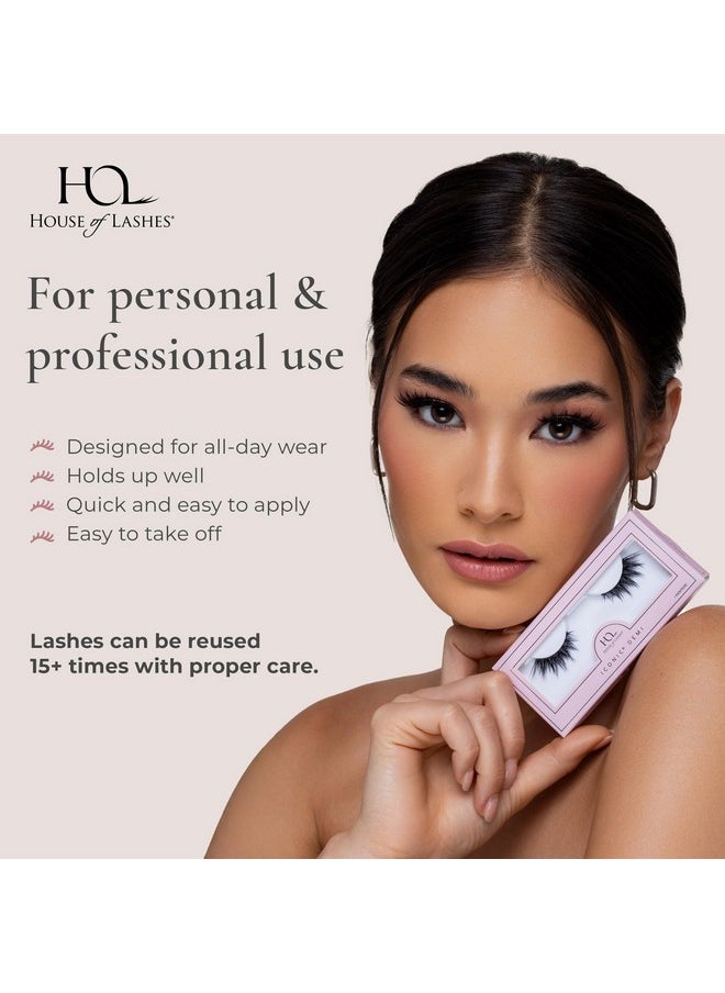 HOUSE of LASHES - House of Lashes Iconic Demi - Comfortable Fake Eyelashes for Bold Cat-Eye Look look, Easy and Reusable Faux Mink Lashes for All Eye Shapes - Image 1