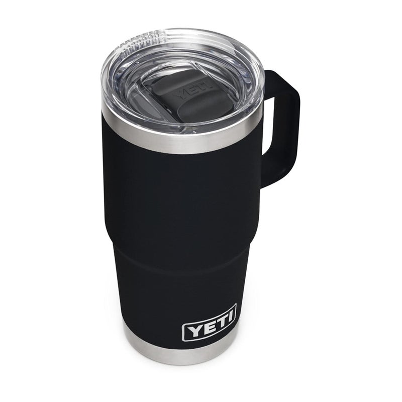 YETI كوب السفر YETI Rambler سعة 20 أونصة، من الفولاذ المقاوم للصدأ، معزول بالفراغ بغطاء Stronghold، أسود - Image 1