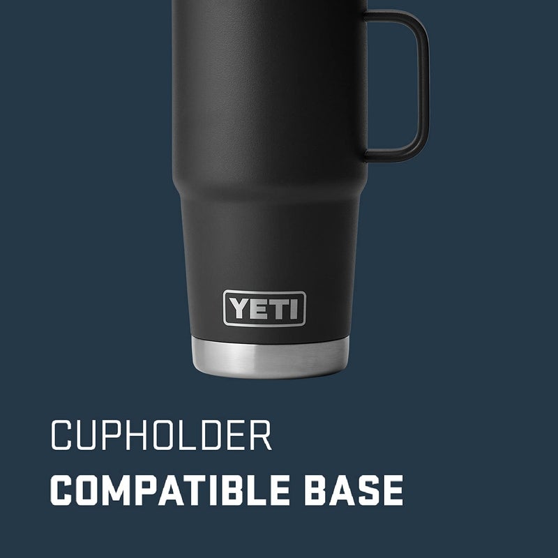 YETI كوب السفر YETI Rambler سعة 20 أونصة، من الفولاذ المقاوم للصدأ، معزول بالفراغ بغطاء Stronghold، أسود - Image 2