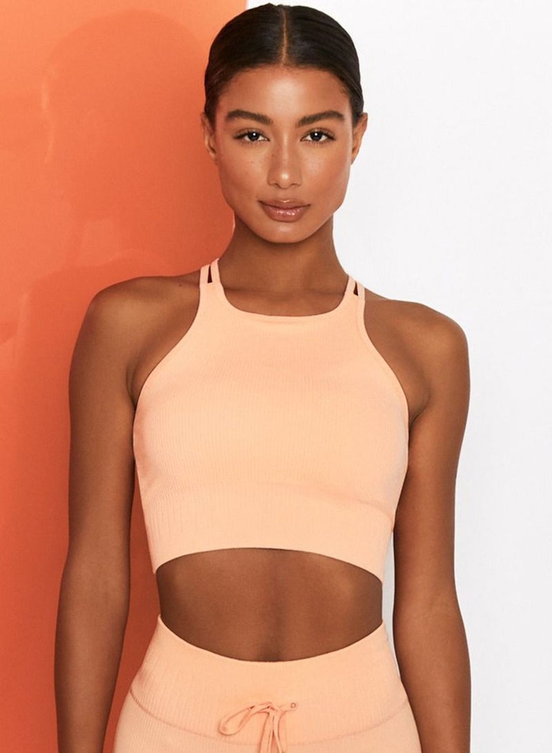 Loquat Tight Fitting Stretch Soft Vest Orange  - Image 1