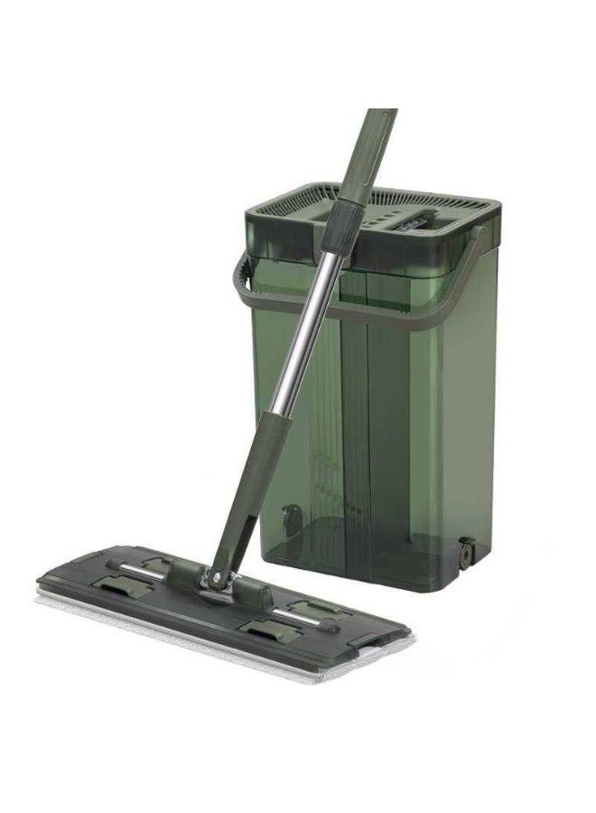 Mop bucket made of acrylic, "unbreakable", with a water separation system (2 holes), with 2 microfiber cloths and a 360-degree rotating mop (imported) - Image 1