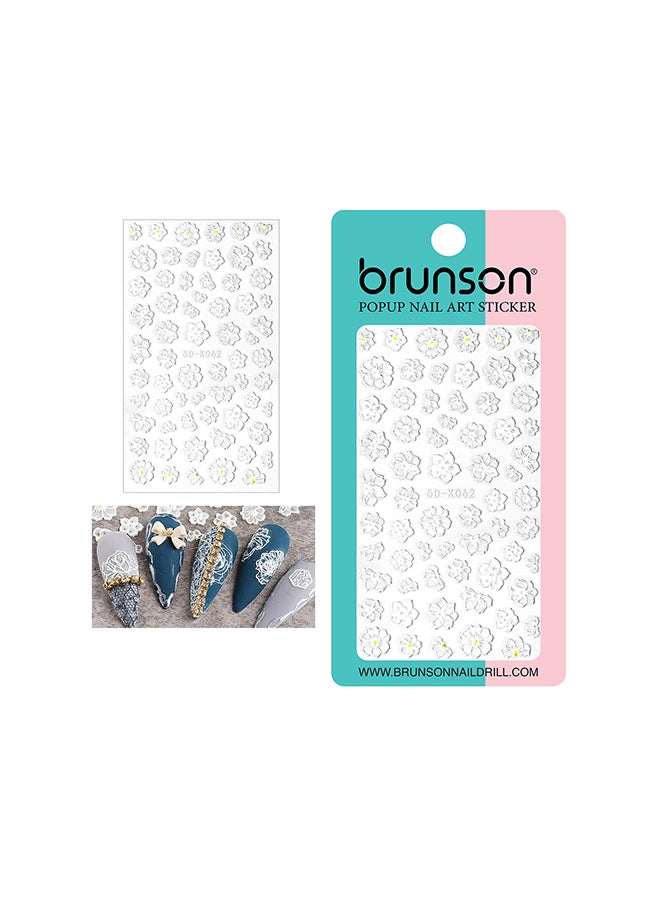 brunson 5D Flower Decals Exquisite Self Adhesive Nail Art Decoration Stickers 5D-k062