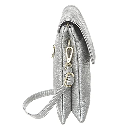 MINICAT Small Crossbody Bags for Women Cell Phone Bag Vegan Leather Cross Body Purse Wallet Purses(Silver) - Image 4