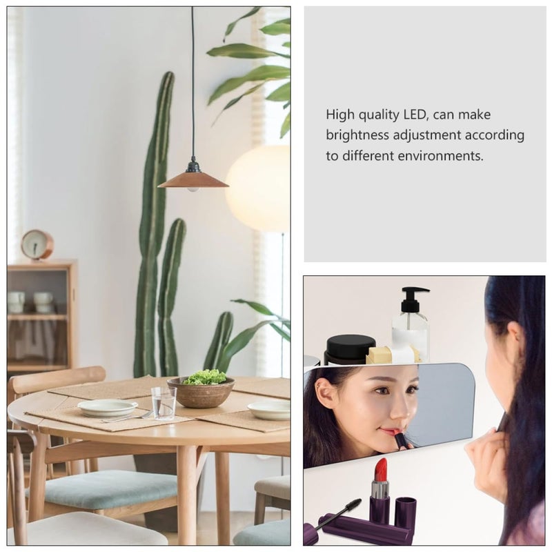 ساعة منبه رقمية بشاشة مرآة LED بأرقام كبيرة، سطوع قابل للتعديل، منفذ شحن مزدوج USB، وضوء ليلي - Image 5