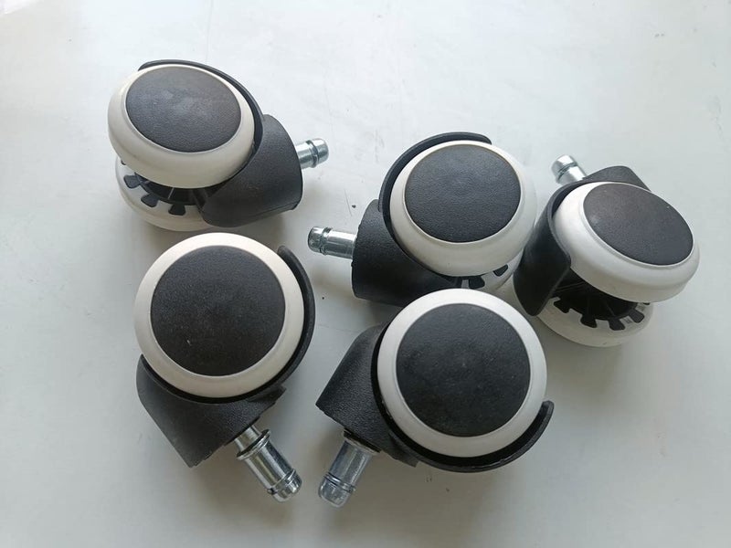 Generic FTE Chair Spare Wheels Revolving Chairs Office Chair Wheel Nylon ABS Material Assurance Black White Set of 5 pcs  - Image 2