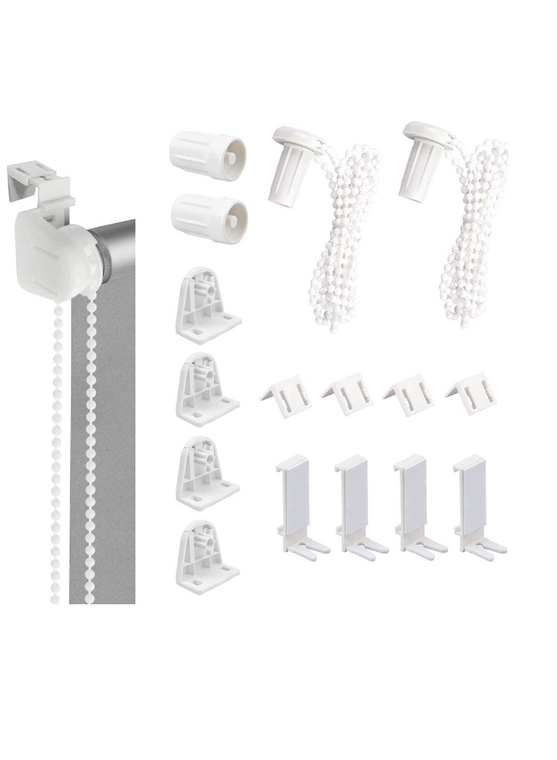 Excefore Roller Blind Spares, Roller Blind Spares with Bracket and Bead Chain, Curtain Roller Accessories for Curtain Rods Roller, Blind Brackets, Long Service Life, 17 mm - Image 1