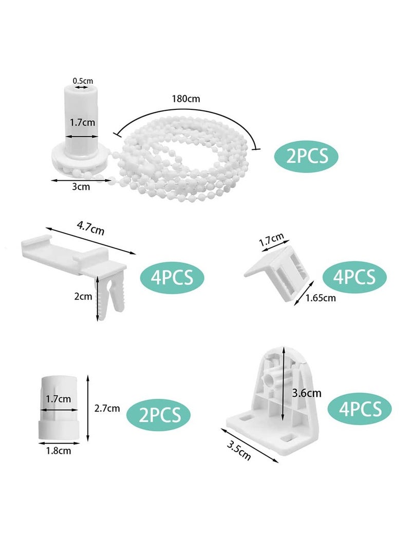 Excefore Roller Blind Spares, Roller Blind Spares with Bracket and Bead Chain, Curtain Roller Accessories for Curtain Rods Roller, Blind Brackets, Long Service Life, 17 mm - Image 3