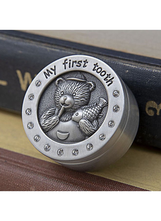 Generic Custom Male And Female Toddler's Teeth Box Single Commemorative Box Metal Baby's Fetal Hair Teeth Collection Storage Box-Color:Ancient Tin Color Fetal Hair Box-Specifications:3.9X3.9X1.9CM  - Image 5