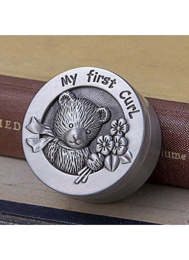 Generic Custom Male And Female Toddler's Teeth Box Single Commemorative Box Metal Baby's Fetal Hair Teeth Collection Storage Box-Color:Ancient Tin Color Fetal Hair Box-Specifications:3.9X3.9X1.9CM  - Image 4
