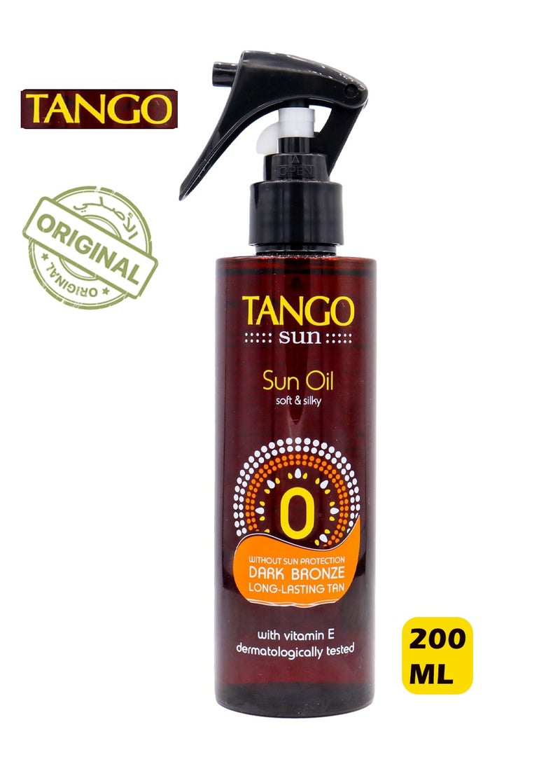 تانجو زيت التان للتسمير بدون حماية لنتائج سريعة يحتوي على بعض الفيتامينات 200 مل