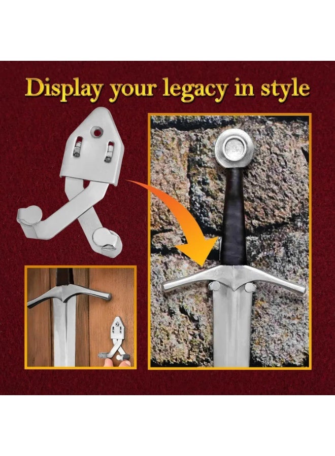 Generic 4 PCS Sword Wall Mount, Lightsaber Wall Mount Sword Stand Sword Holder Metal Single Sword Wall Mounts Vertical Wall Sword Display Hook Universal Sword Holder Multifunctional Adjustable  - Image 3