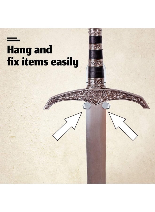 Generic 4 PCS Sword Wall Mount, Lightsaber Wall Mount Sword Stand Sword Holder Metal Single Sword Wall Mounts Vertical Wall Sword Display Hook Universal Sword Holder Multifunctional Adjustable  - Image 2