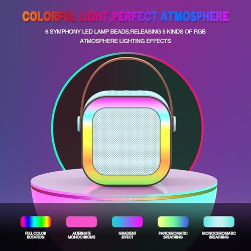 CERLINK Karaoke Mic with Speaker for Singing Music Birthday Gift for Kids Toys for Boys 7-14 Years Rechargeable Portable Bluetooth Speaker with Microphone-Multicolor - Image 3