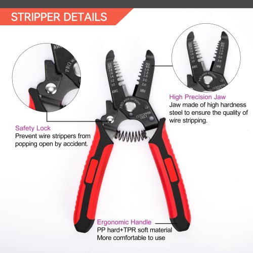 HKS Solar PV Panel Crimping Tool Kit with Crimper Stripper and 8 Pairs Solar connectors and 1Pair Solar Connector Spanner Wrench, Crimper Tool for Solar Cable AWG14-10,2.5/4/6mm² - Image 5