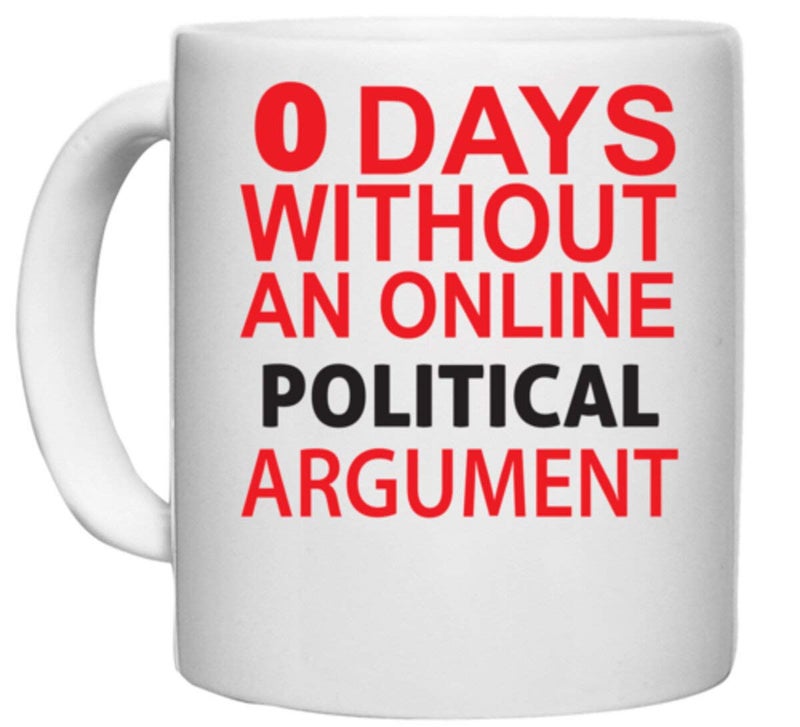 UDNAG White Ceramic Coffee/Tea Mug 'Politician | 0 Days Without an Online' Perfect for Gifting [330ml] - Image 2
