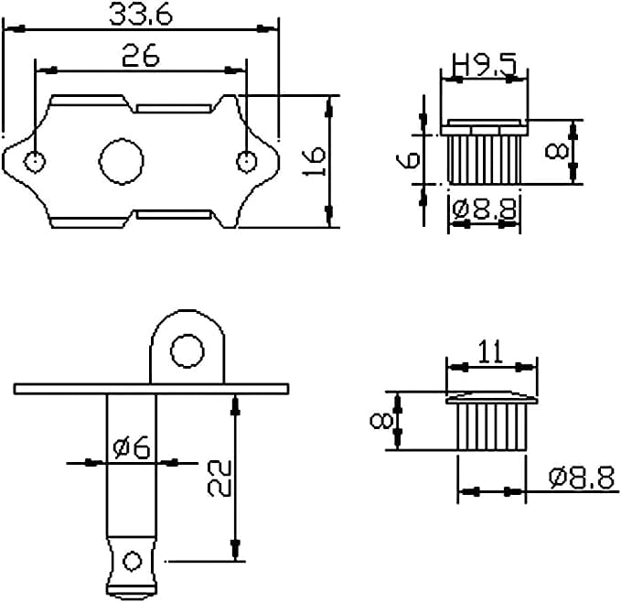 Golden Gate F-2215 Vintage Acoustic Guitar Tuners - 6 Individual (3+3) - Nickel - Image 2