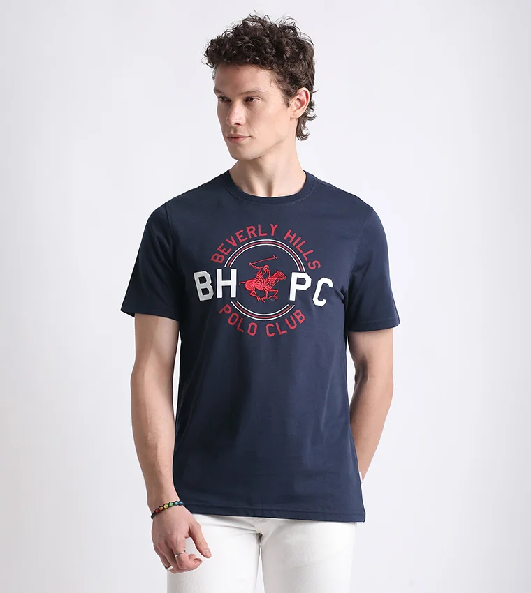 BEVERLY HILLS POLO CLUB Beverly Hills Polo Club Logo Crew Neck Short Sleeves Men's T-Shirt