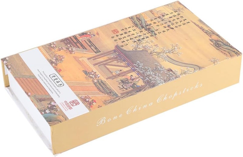 10 Pairs Ceramic Chopsticks, Household Tableware Cutlery, Non - Slip Textured Finish, Premium Gift Box Packaging for Home Hotel Restaurant Asian Dining (Prague) - Image 5