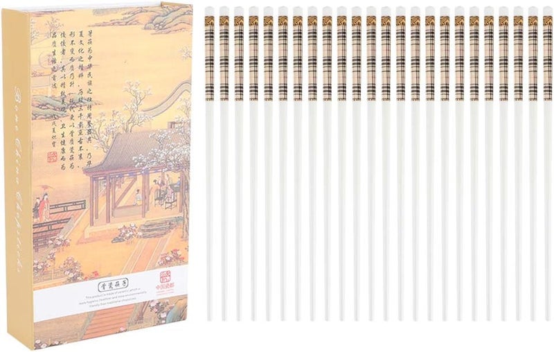10 Pairs Ceramic Chopsticks, Household Tableware Cutlery, Non - Slip Textured Finish, Premium Gift Box Packaging for Home Hotel Restaurant Asian Dining (Prague) - Image 1