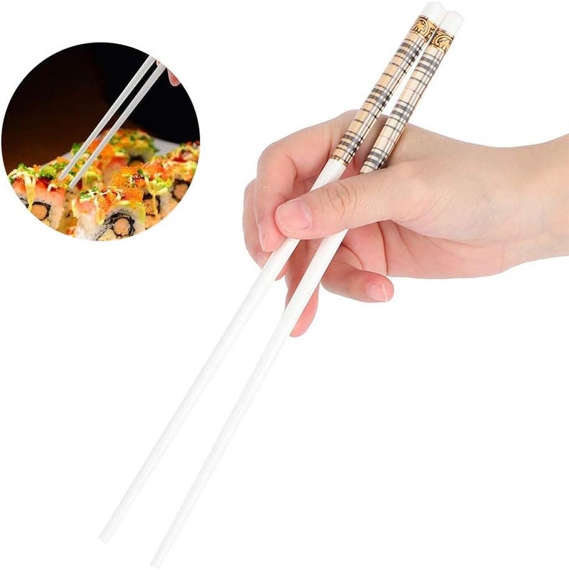 10 Pairs Ceramic Chopsticks, Household Tableware Cutlery, Non - Slip Textured Finish, Premium Gift Box Packaging for Home Hotel Restaurant Asian Dining (Prague) - Image 2