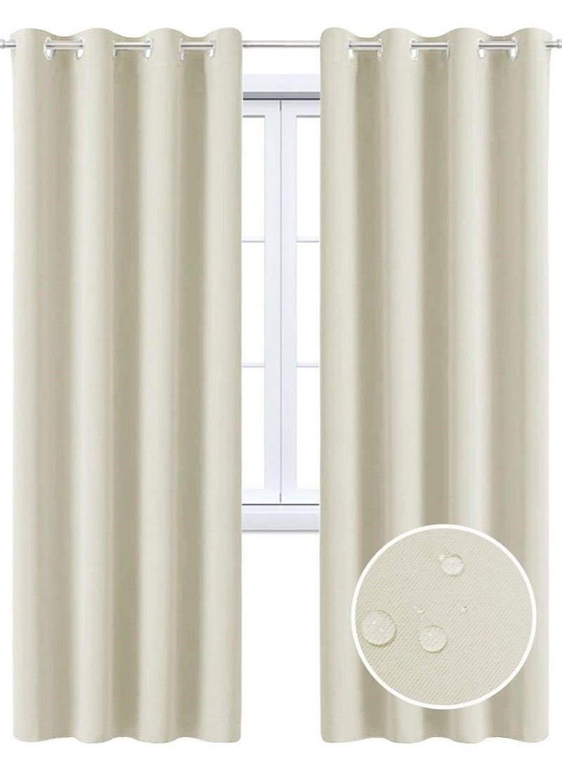 Gerenic Outdoor Curtains Waterproof Blackout Thermal Insulated Gazebo Shade with Grommets Windproof Blackout Curtain for Indoor Privacy Curtain for Bedroom, Pergola, Porch, Patio, Balcony, Garden (1 Panel) - Image 2