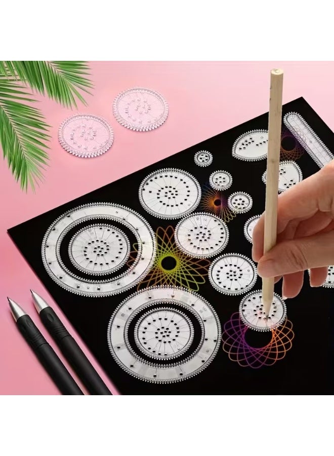 Goolsky Engaging 22pcs Educational Toy Set - Kaleidoscope Variety Magic Ruler for Creative Drawing - Ideal Birthday Gift, Perfect Student Stationery Reward - Image 3