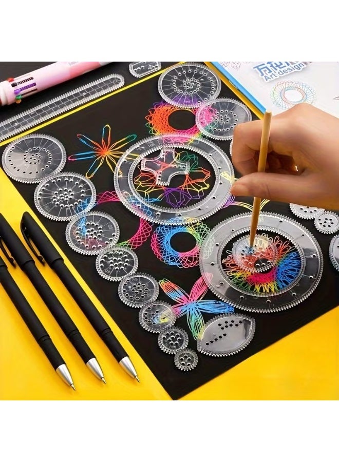 Goolsky Engaging 22pcs Educational Toy Set - Kaleidoscope Variety Magic Ruler for Creative Drawing - Ideal Birthday Gift, Perfect Student Stationery Reward - Image 1