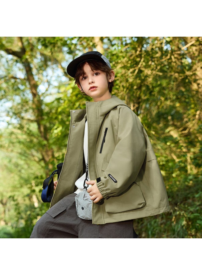 Ask Junior Boys' Spring Outdoor Sports Casual 3-in-1 Waterproof Hooded Softshell Jacket - Image 2