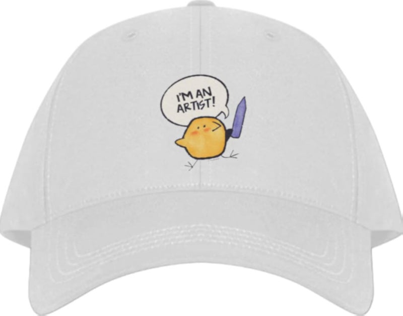 I'M AN ARTIST Plain unisex baseball cap White