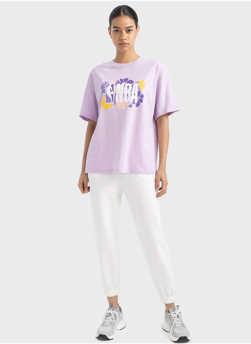 Oversize Fit Nba Licensed Crew Neck Short Sleeve T