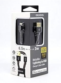 2-meter BLACK MFI Lightning to USB Cable 2.4A
