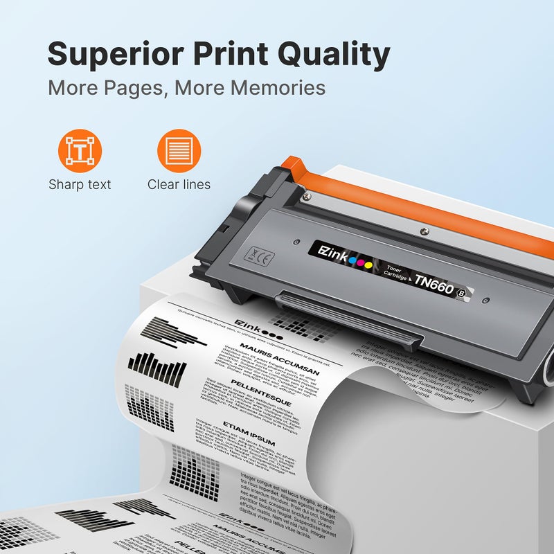 E-Z Ink TN660 Toner Cartridge Replacement Compatible with Brother TN660 TN-660 TN630 High Yield to Use for HL-L2380DW HL-L2320D HL-L2340DW DCP-L2540DW MFC-L2700DW MFC-L2720DW Printer (Black, 4 Pack) - Image 3