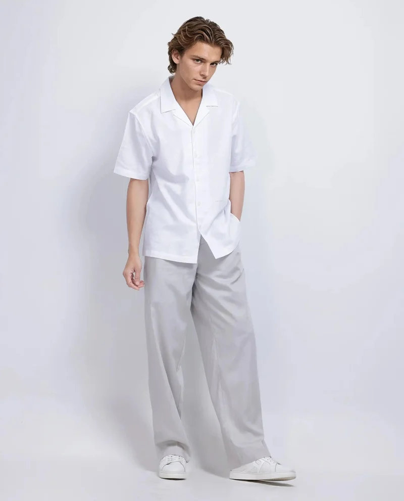 Rare Rabbit Men's Cuban Collar Boxy Fit Shirt