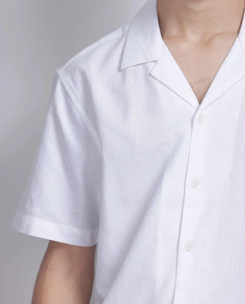 Rare Rabbit Men's Cuban Collar Boxy Fit Shirt
