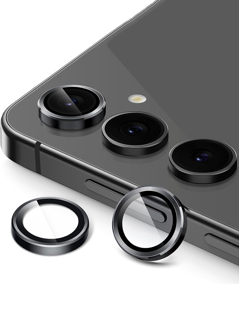 Theodor Samsung  Galaxy A16 3 Pcs Camera Lens Protector With 9H Tempered HD Glass Camera Cover Anti Scratch Aluminum Alloy Camera Ring, Phantom Black  - Image 1
