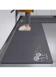 A.M Slip Absorbent Kitchen Mat Quick Drying Living Room Carpet Absorbent Anti Fall Rugs Anti Oil Stain Floor Mats,, Anti-Slip Kitchen Mats Wipeable Wash Long Strip Carpet-40X60cm and 40X120cm(Set)  - Image 1