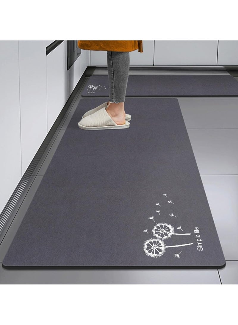 A.M Slip Absorbent Kitchen Mat Quick Drying Living Room Carpet Absorbent Anti Fall Rugs Anti Oil Stain Floor Mats,, Anti-Slip Kitchen Mats Wipeable Wash Long Strip Carpet-40X60cm and 40X120cm(Set) - Image 1