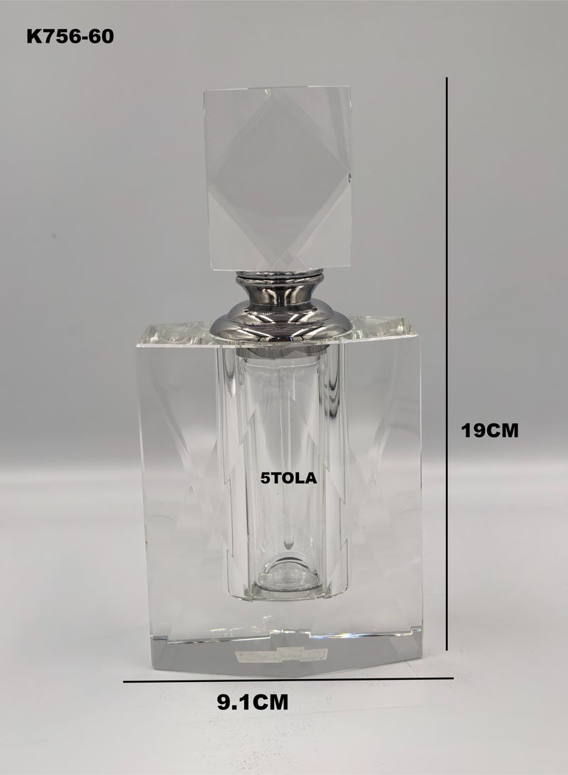 EMPTY CRYSTAL OIL BOTTLE, Empty Oil Perfumes Bottle Empty Refillable Perfume Essential Oil Attar Bottle,60ML OIL BOTTLE  - Image 1