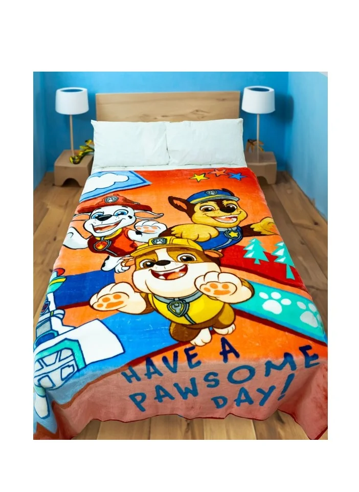 PAW PATROL Paw Patrol Raschel Blanket - 160 x 220 cm, 100% Polyester, 2200 grams