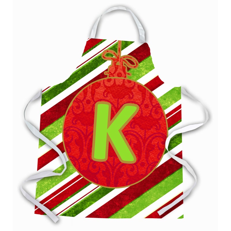 Caroline's Treasures ""Caroline's Treasures CJ1039-KAPRON Christmas Ornament Holiday Initial Letter K Apron  Large  Multicolor""