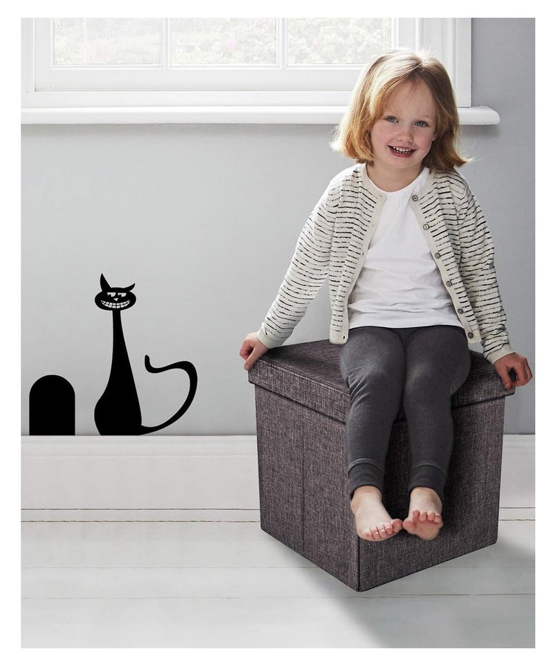 CRULAC Folding Ottomans Storage Ottoman Cube Folding Storage Ottoman with Storage Portable Ottoman with Cushion Lid 30X30X30 cm Grey - Image 5
